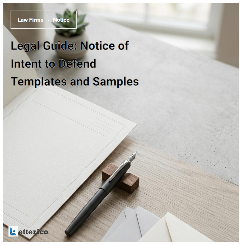 Legal Guide: Notice of Intent to Defend Templates and Samples