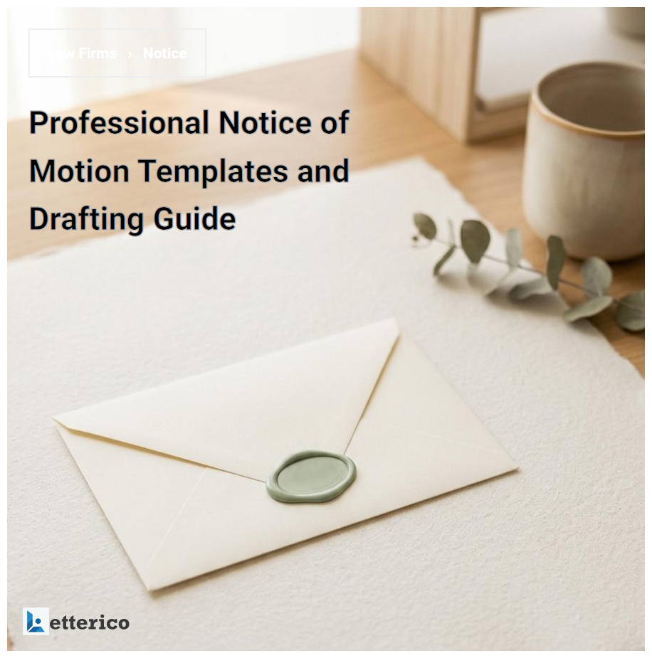 Professional Notice of Motion Templates and Drafting Guide