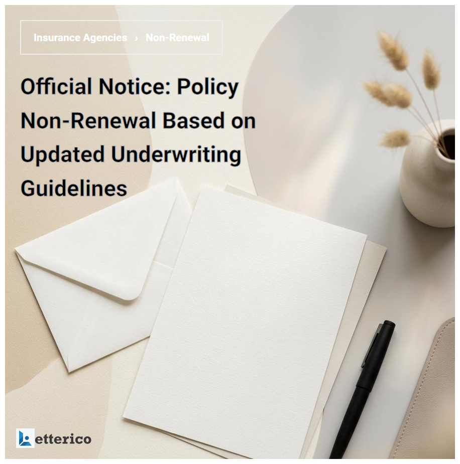 Official Notice: Policy Non-Renewal Based on Updated Underwriting Guidelines