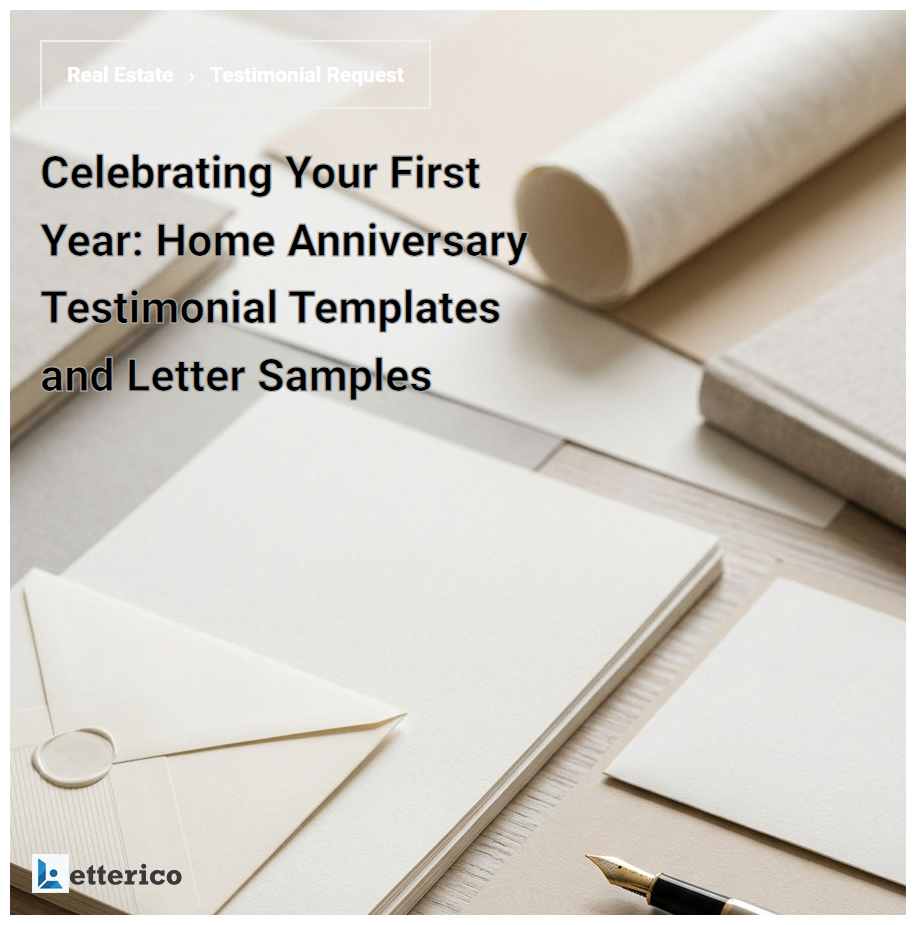 Celebrating Your First Year: Home Anniversary Testimonial Templates and Letter Samples