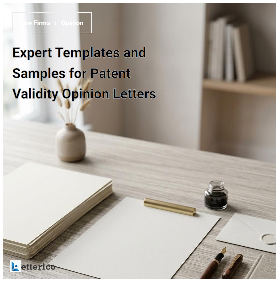 Expert Templates and Samples for Patent Validity Opinion Letters