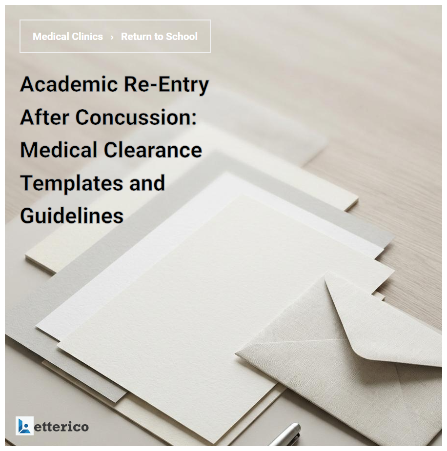 Academic Re-Entry After Concussion: Medical Clearance Templates and Guidelines