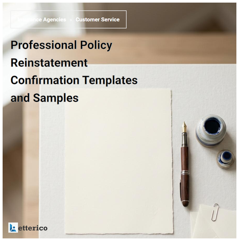 Professional Policy Reinstatement Confirmation Templates and Samples
