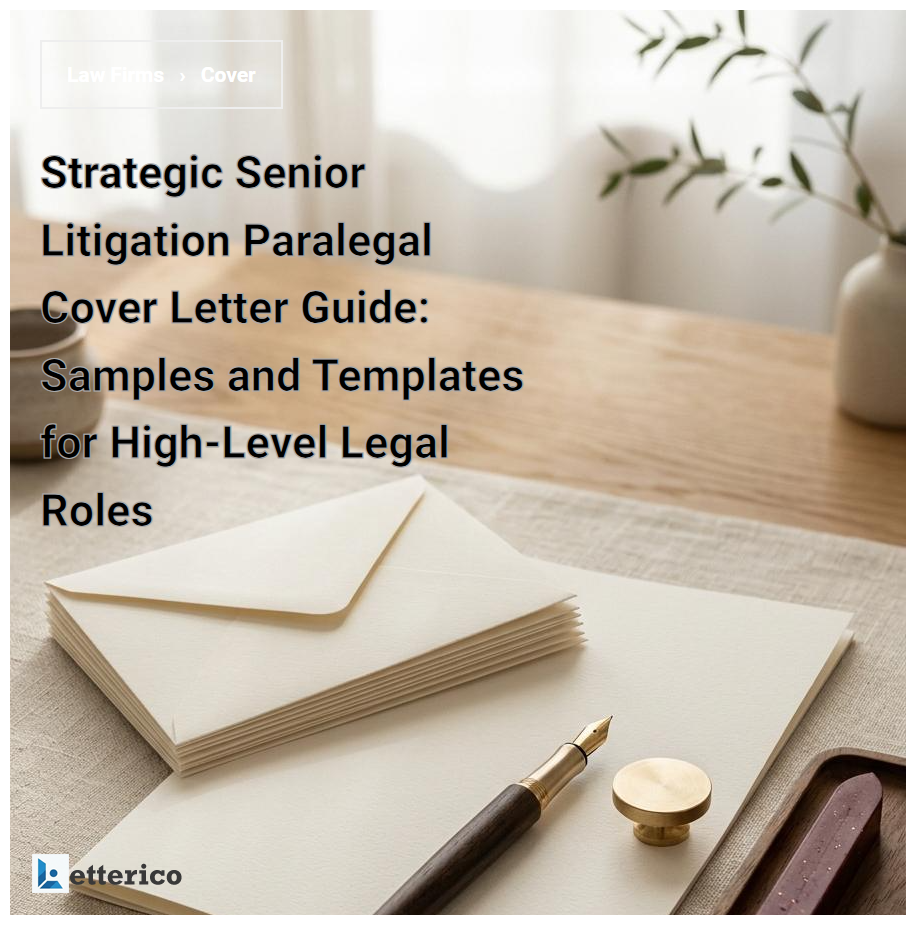Strategic Senior Litigation Paralegal Cover Letter Guide: Samples and Templates for High-Level Legal Roles