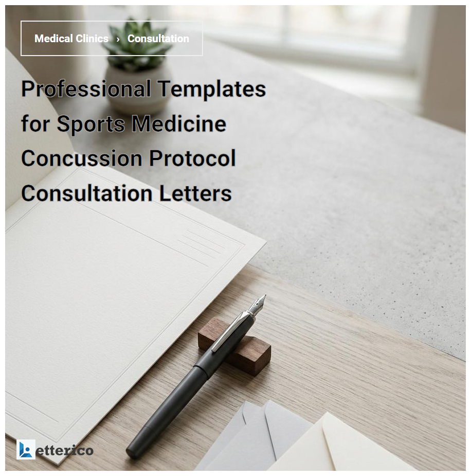 Professional Templates for Sports Medicine Concussion Protocol Consultation Letters
