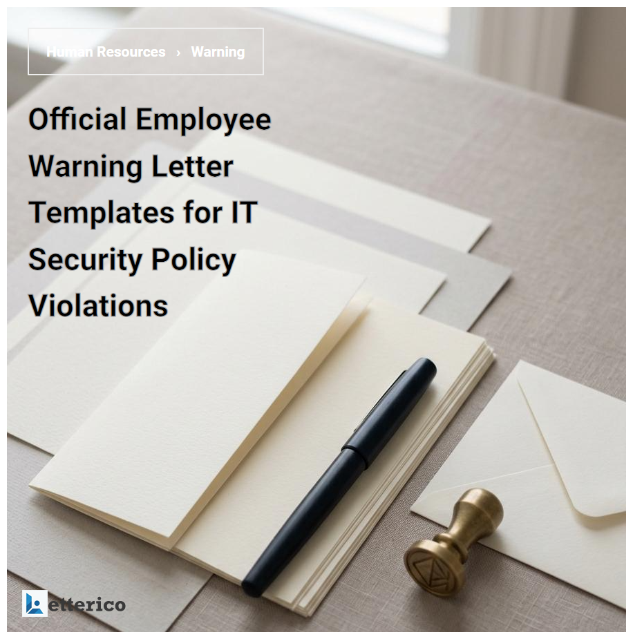 Official Employee Warning Letter Templates for IT Security Policy Violations