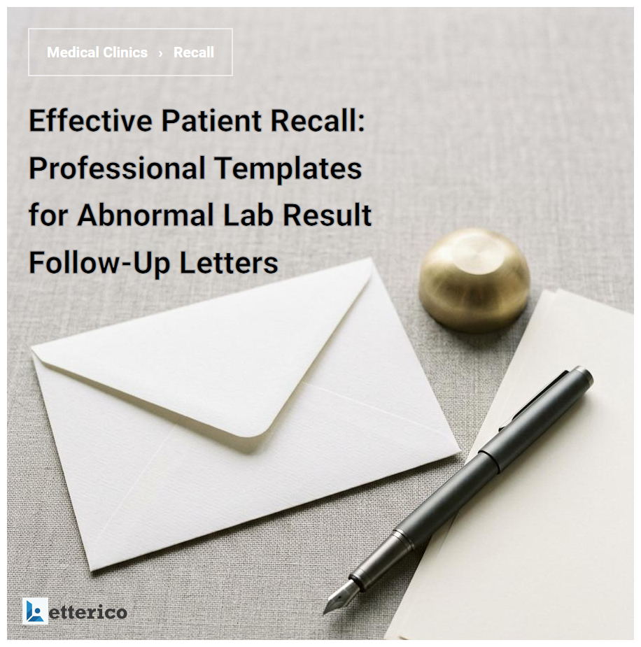 Effective Patient Recall: Professional Templates for Abnormal Lab Result Follow-Up Letters