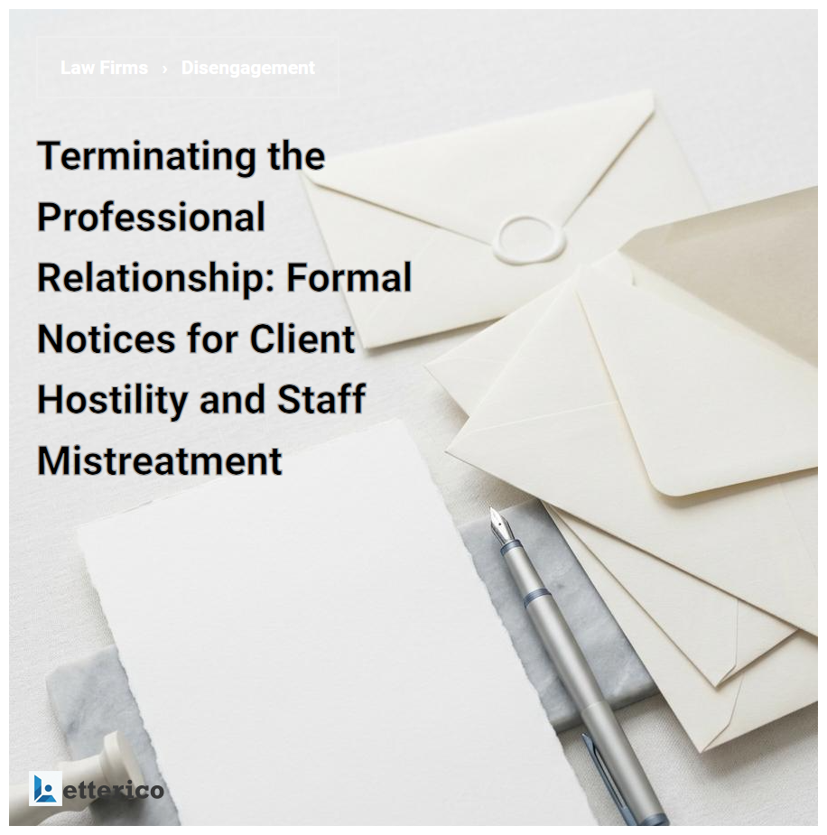 Terminating the Professional Relationship: Formal Notices for Client Hostility and Staff Mistreatment