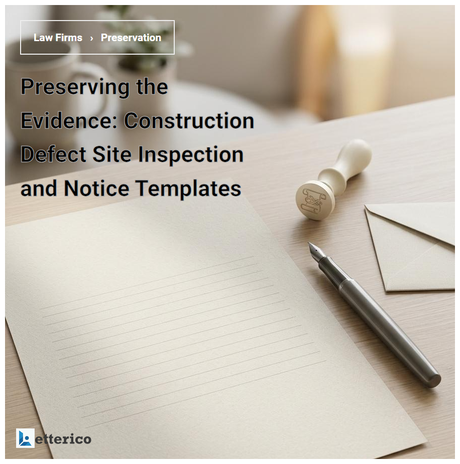Preserving the Evidence: Construction Defect Site Inspection and Notice Templates