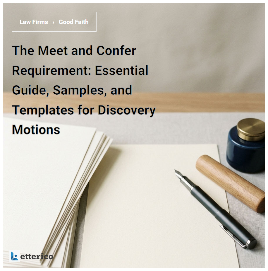 The Meet and Confer Requirement: Essential Guide, Samples, and Templates for Discovery Motions