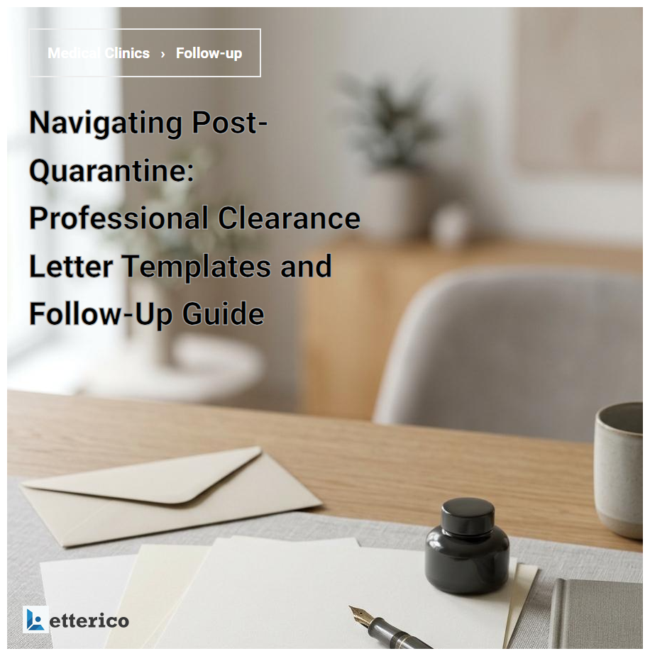 Navigating Post-Quarantine: Professional Clearance Letter Templates and Follow-Up Guide
