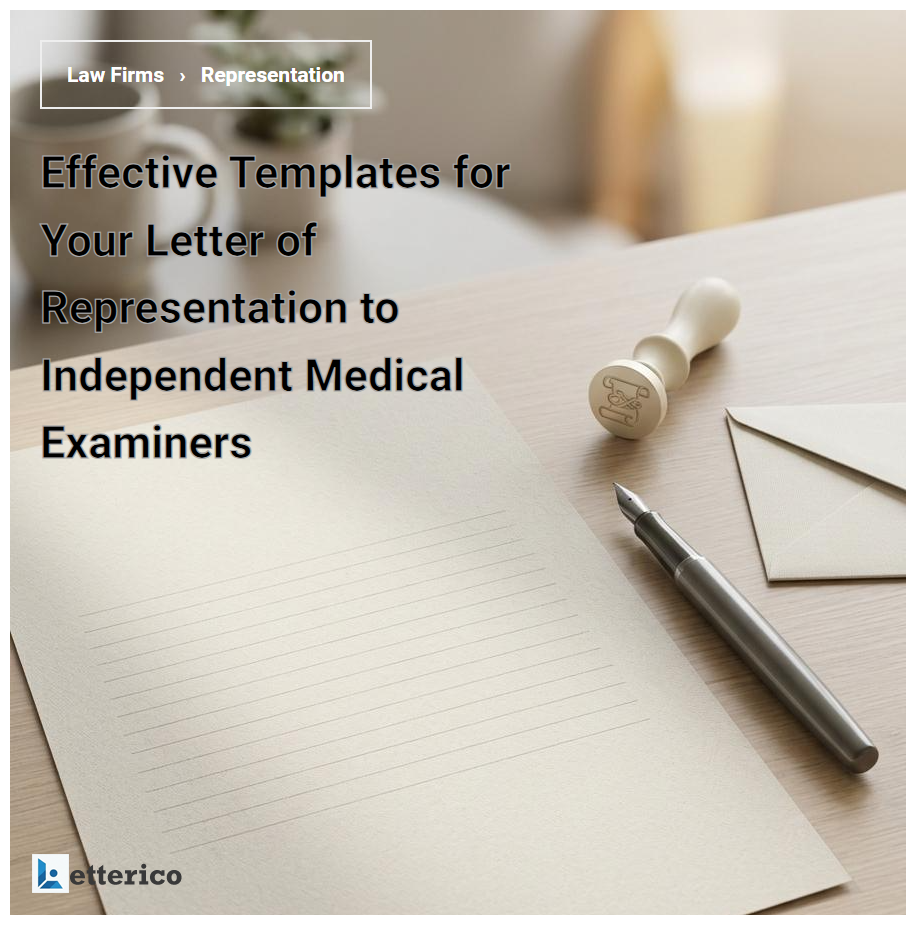 Effective Templates for Your Letter of Representation to Independent Medical Examiners
