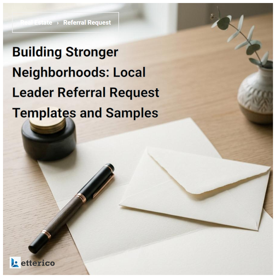 Building Stronger Neighborhoods: Local Leader Referral Request Templates and Samples
