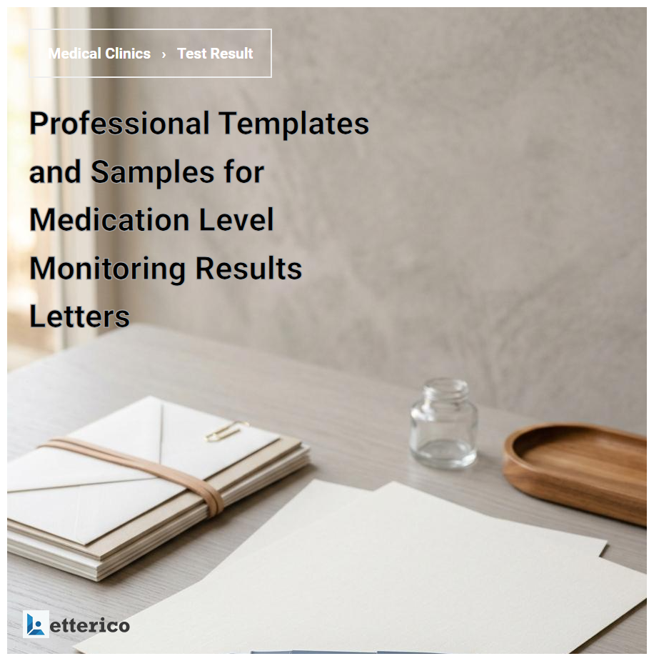 Professional Templates and Samples for Medication Level Monitoring Results Letters