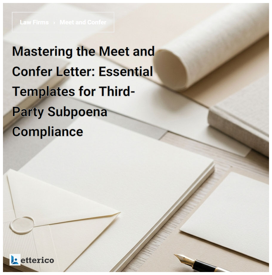 Mastering the Meet and Confer Letter: Essential Templates for Third-Party Subpoena Compliance