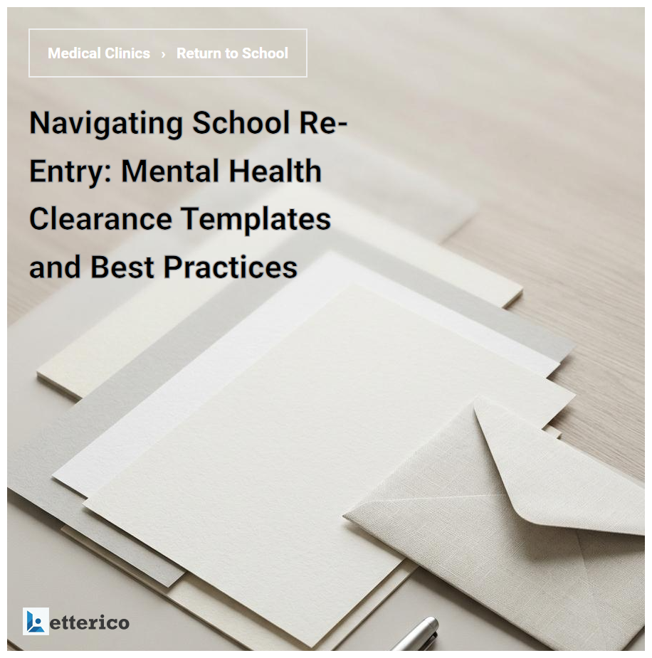 Navigating School Re-Entry: Mental Health Clearance Templates and Best Practices