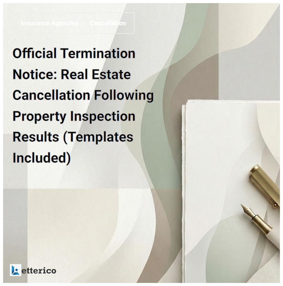 Official Termination Notice: Real Estate Cancellation Following Property Inspection Results (Templates Included)