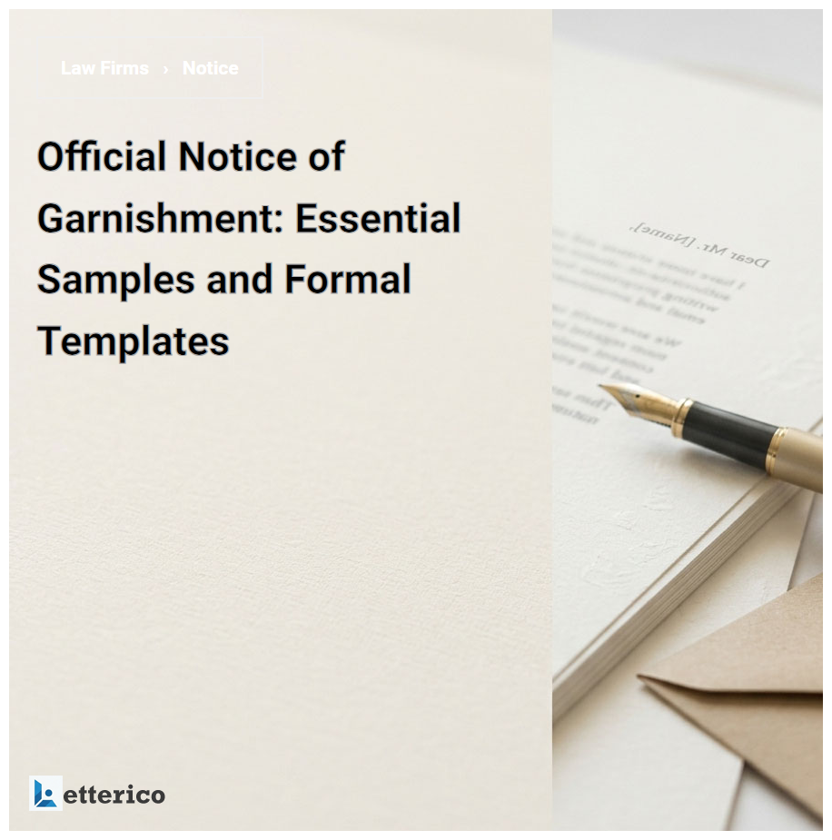 Official Notice of Garnishment: Essential Samples and Formal Templates