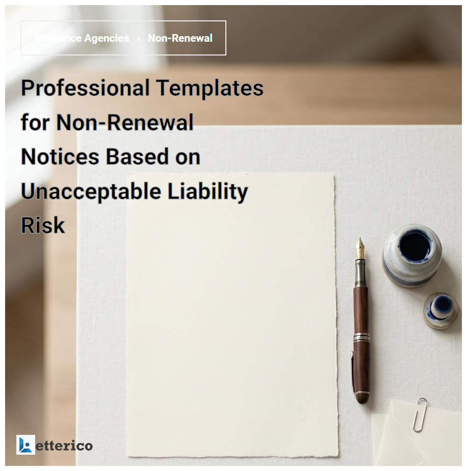 Professional Templates for Non-Renewal Notices Based on Unacceptable Liability Risk