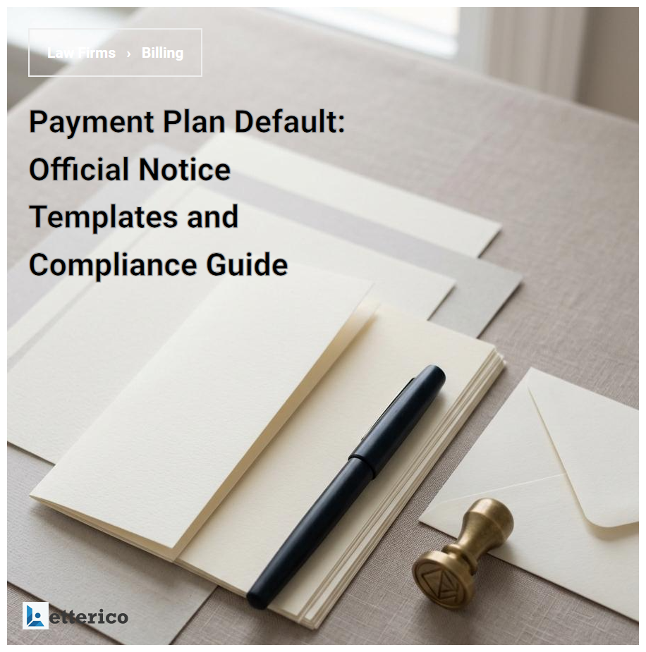 Payment Plan Default: Official Notice Templates and Compliance Guide