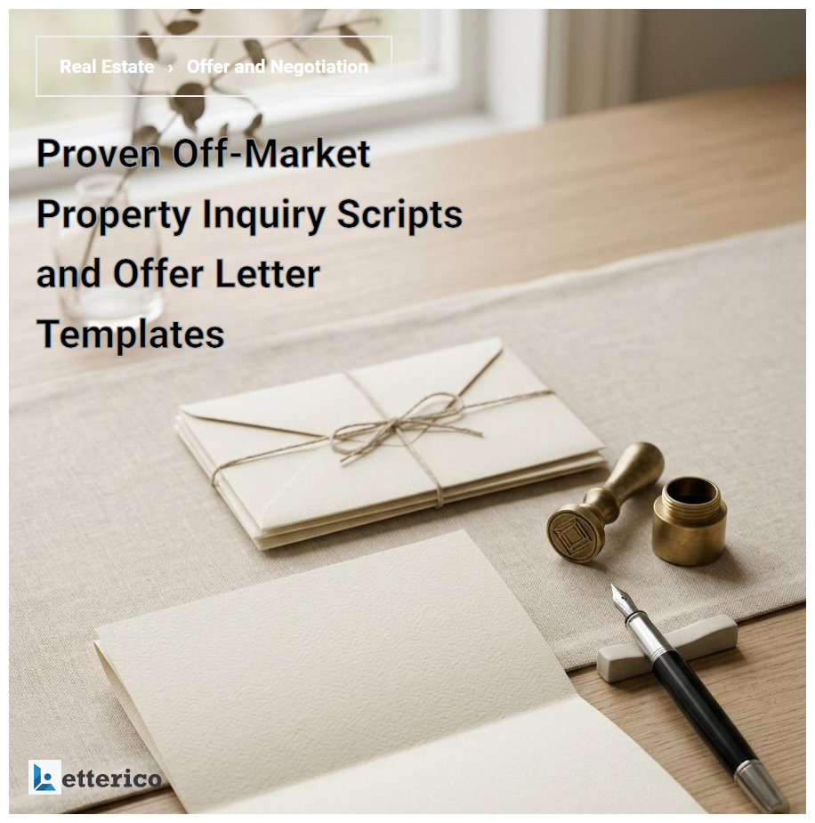 Proven Off-Market Property Inquiry Scripts and Offer Letter Templates