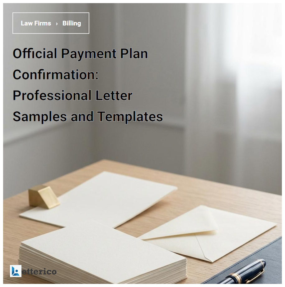 Official Payment Plan Confirmation: Professional Letter Samples and Templates