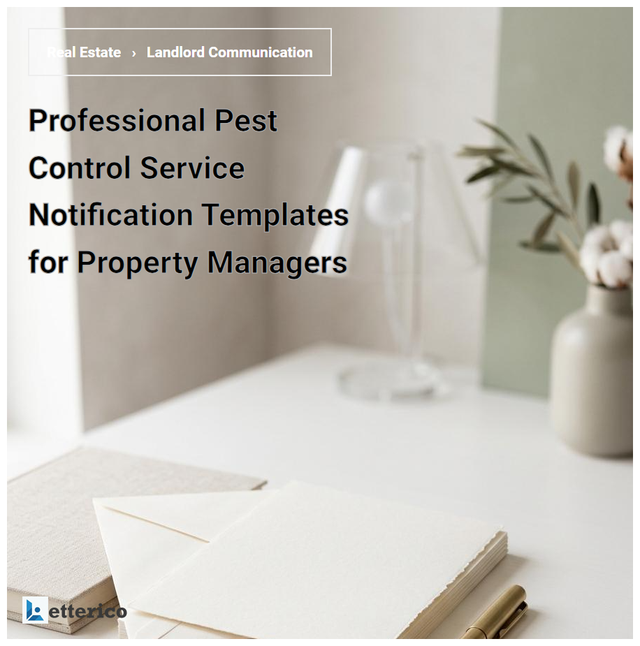 Professional Pest Control Service Notification Templates for Property Managers