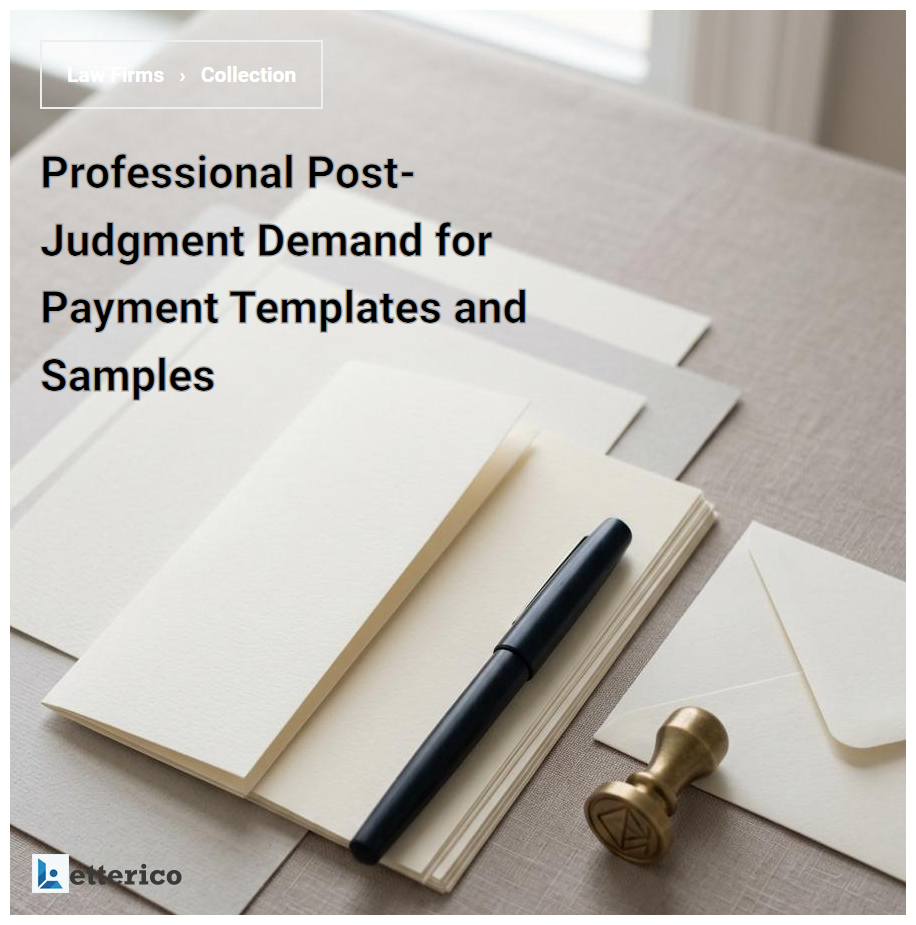 Professional Post-Judgment Demand for Payment Templates and Samples
