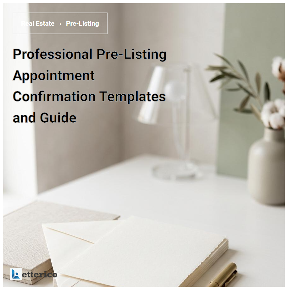 Professional Pre-Listing Appointment Confirmation Templates and Guide