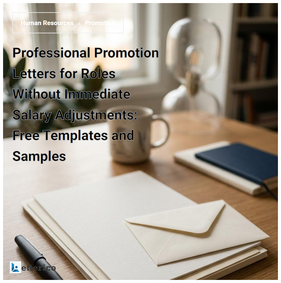 Professional Promotion Letters for Roles Without Immediate Salary Adjustments: Free Templates and Samples