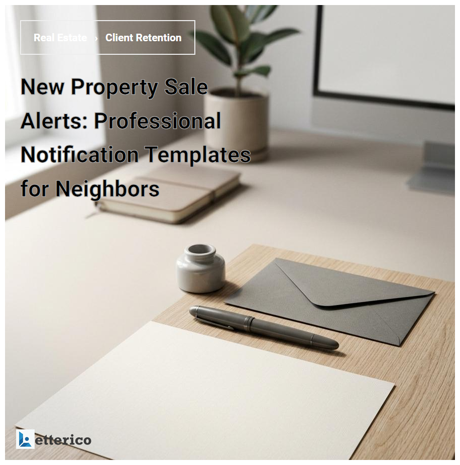 New Property Sale Alerts: Professional Notification Templates for Neighbors