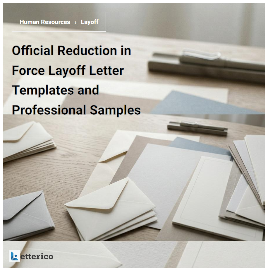 Official Reduction in Force Layoff Letter Templates and Professional Samples