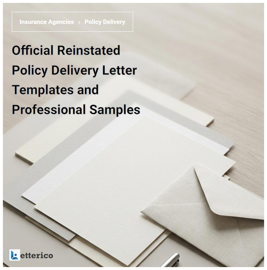 Official Reinstated Policy Delivery Letter Templates and Professional Samples