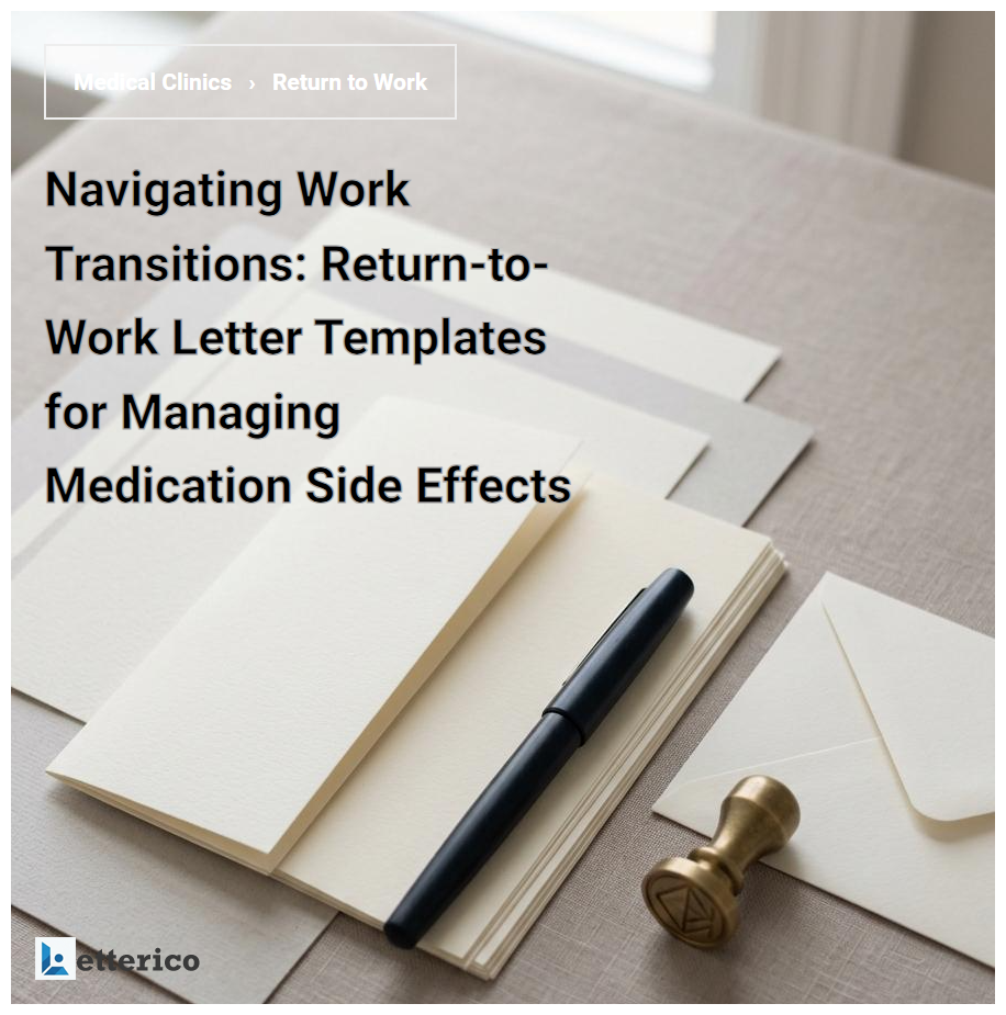 Navigating Work Transitions: Return-to-Work Letter Templates for Managing Medication Side Effects