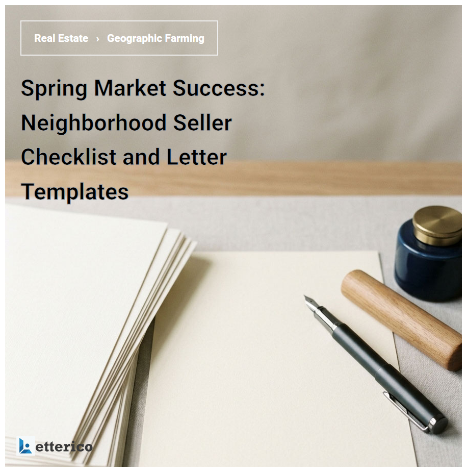 Spring Market Success: Neighborhood Seller Checklist and Letter Templates