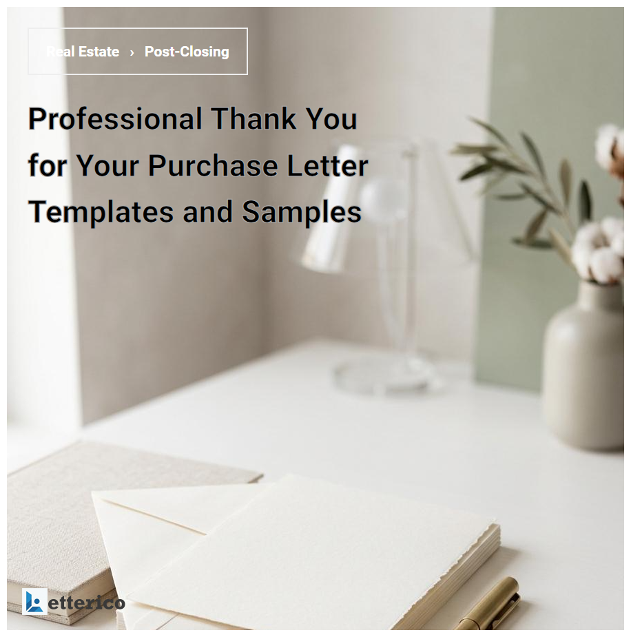 Professional Thank You for Your Purchase Letter Templates and Samples