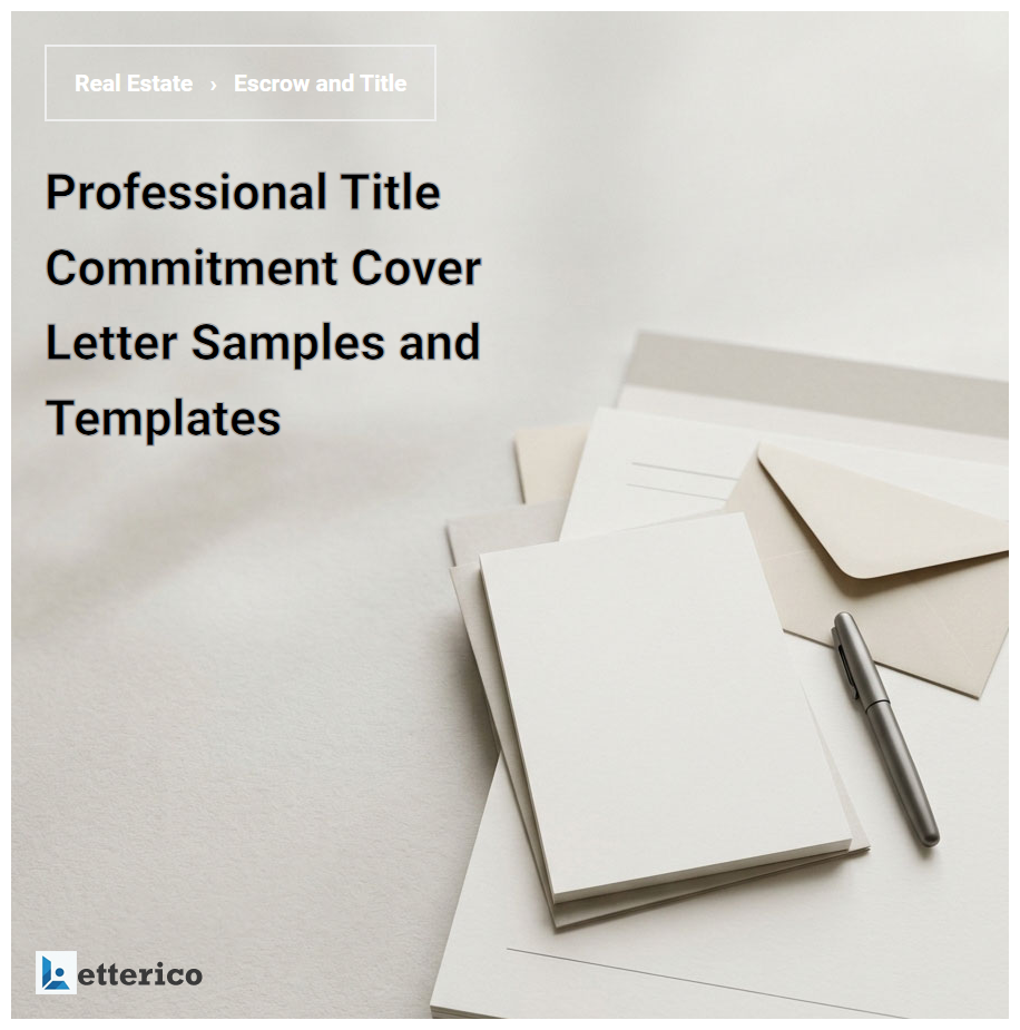 Professional Title Commitment Cover Letter Samples and Templates