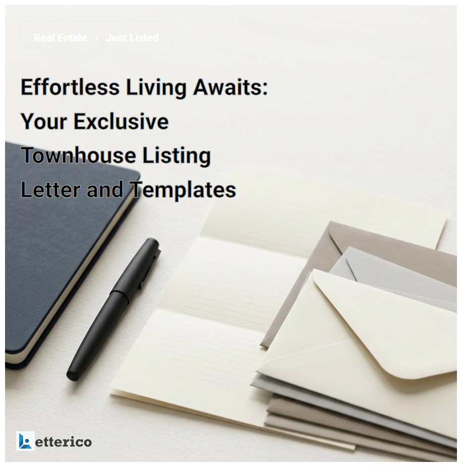 Effortless Living Awaits: Your Exclusive Townhouse Listing Letter and Templates
