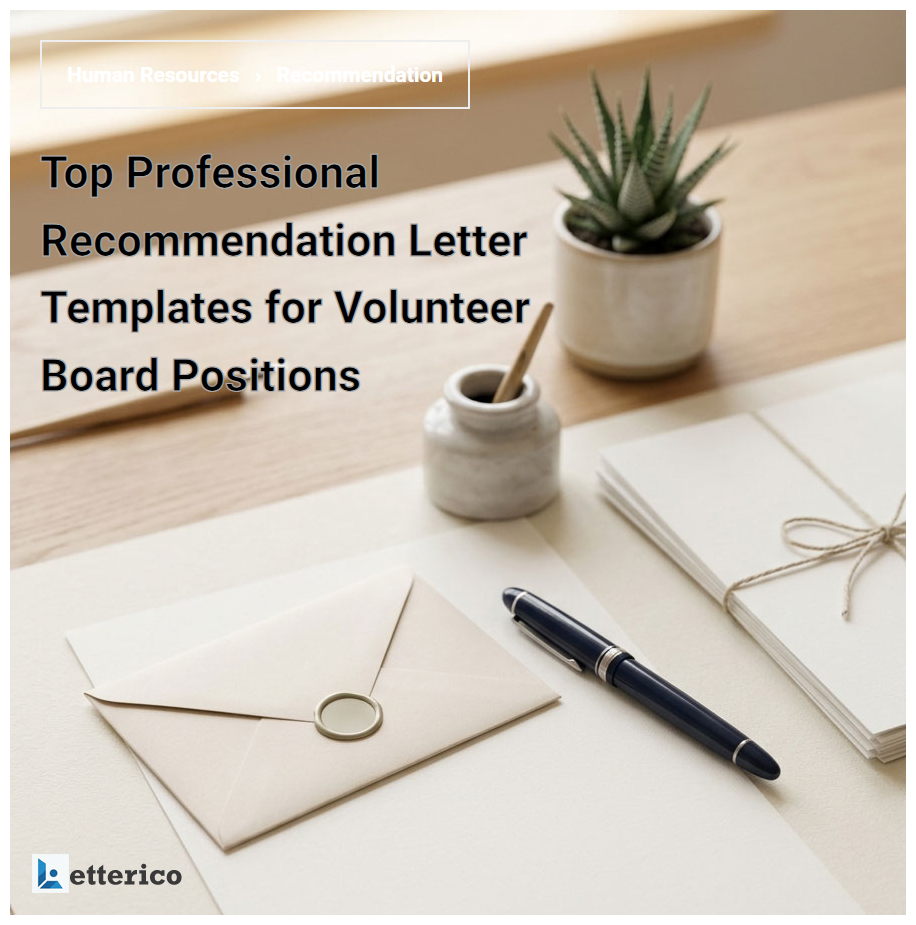 Top Professional Recommendation Letter Templates for Volunteer Board Positions