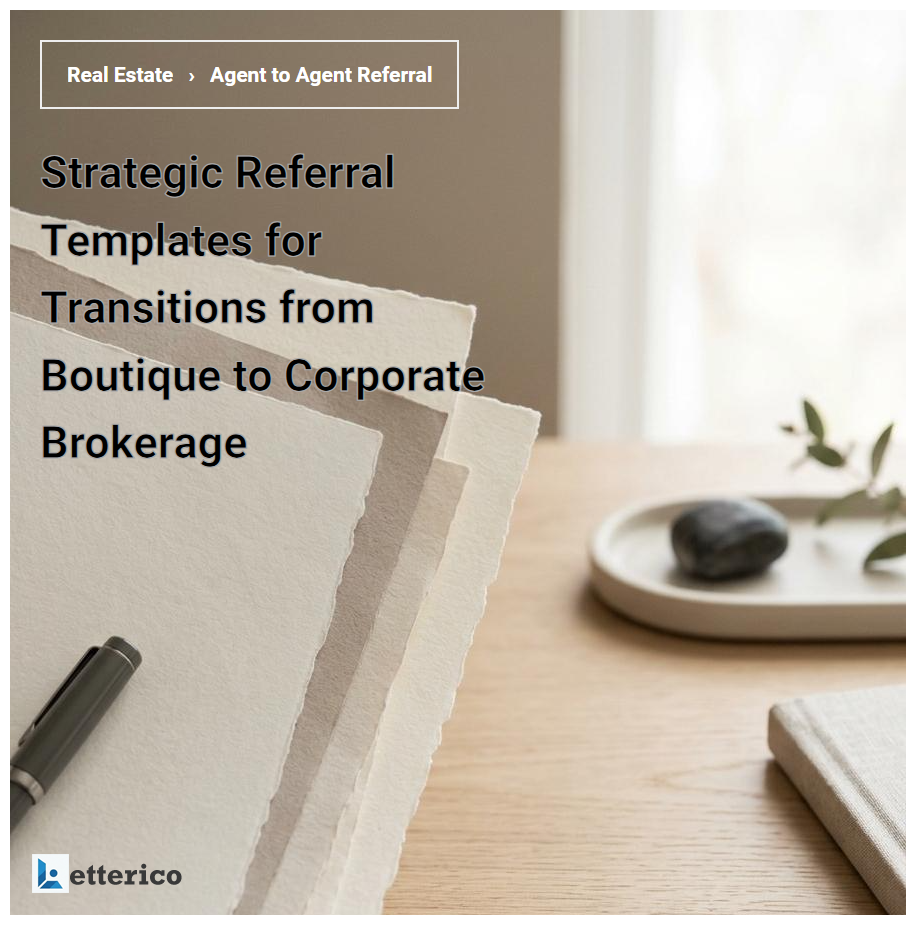 Strategic Referral Templates for Transitions from Boutique to Corporate Brokerage