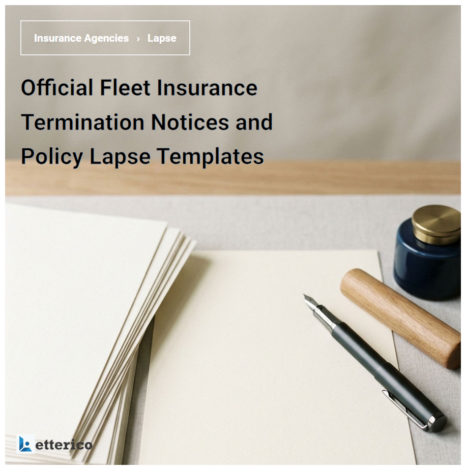 Official Fleet Insurance Termination Notices and Policy Lapse Templates