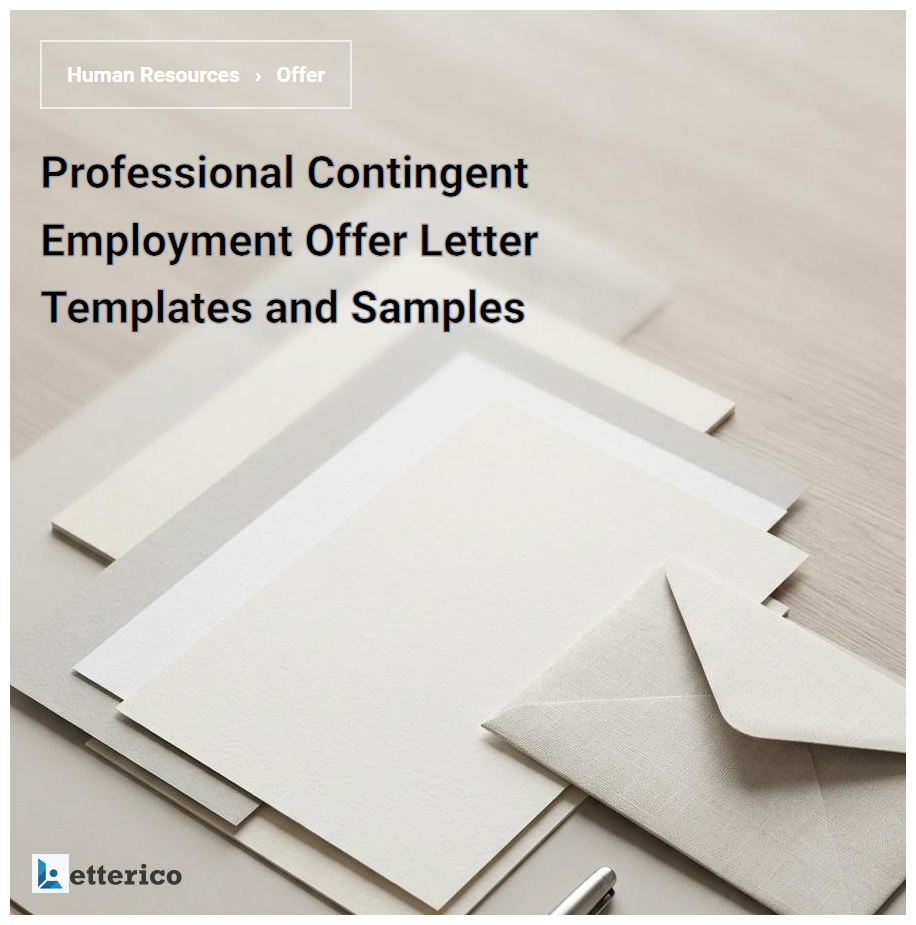 Professional Contingent Employment Offer Letter Templates and Samples