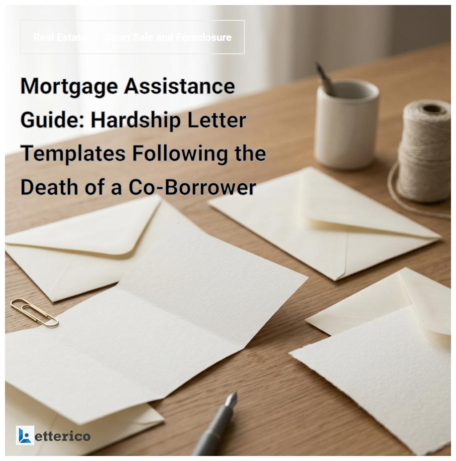 Mortgage Assistance Guide: Hardship Letter Templates Following the Death of a Co-Borrower
