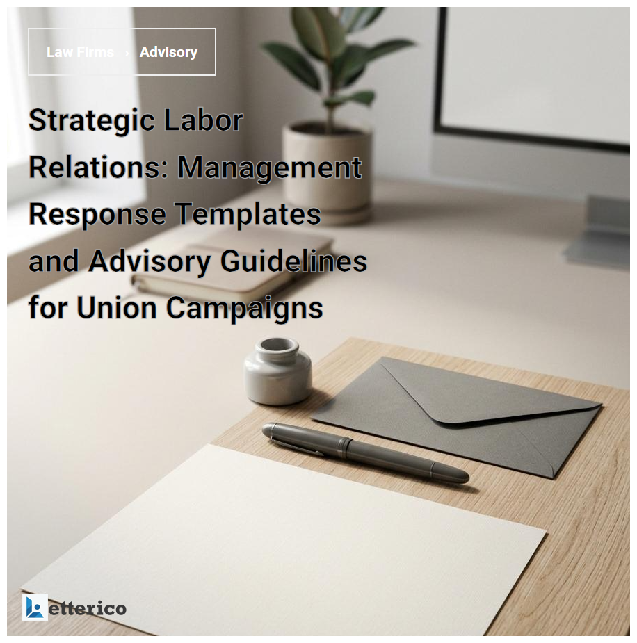 Strategic Labor Relations: Management Response Templates and Advisory Guidelines for Union Campaigns