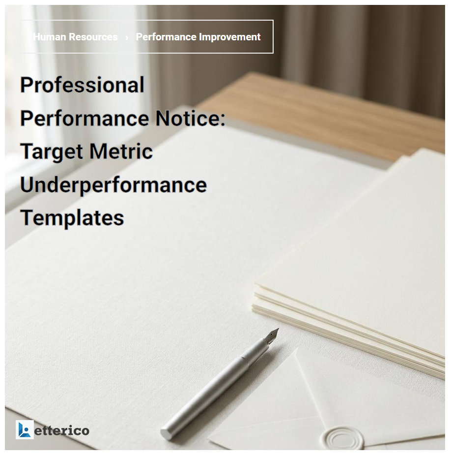 Professional Performance Notice: Target Metric Underperformance Templates