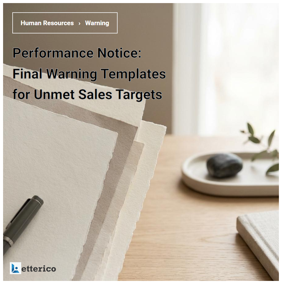 Performance Notice: Final Warning Templates for Unmet Sales Targets