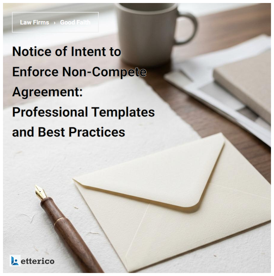 Notice of Intent to Enforce Non-Compete Agreement: Professional Templates and Best Practices