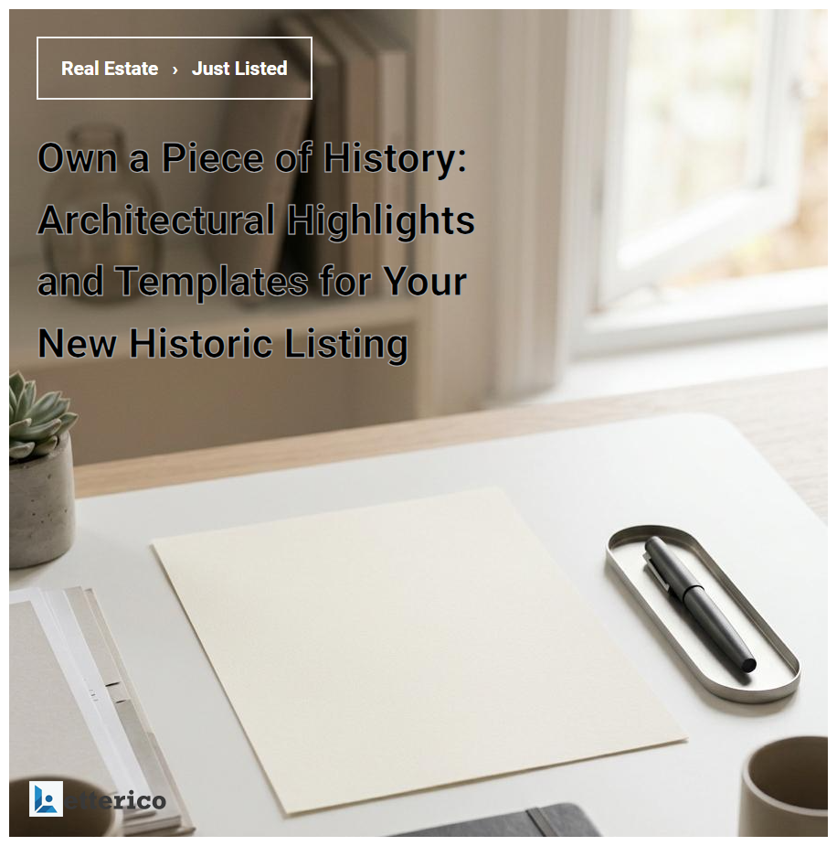 Own a Piece of History: Architectural Highlights and Templates for Your New Historic Listing