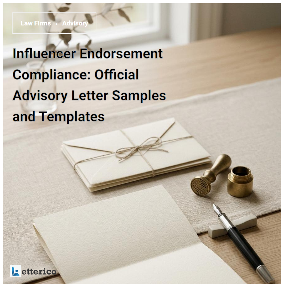 Influencer Endorsement Compliance: Official Advisory Letter Samples and Templates