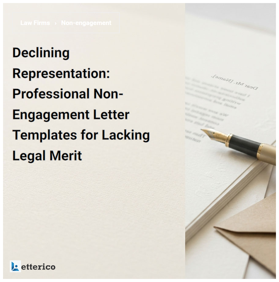 Declining Representation: Professional Non-Engagement Letter Templates for Lacking Legal Merit